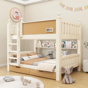 Cama <span class=keywords><strong>litera</strong></span> moderna de madera maciza para niños, <span class=keywords><strong>litera</strong></span> doble multifuncional para el hogar y el dormitorio con almacenamiento - Product Image 5