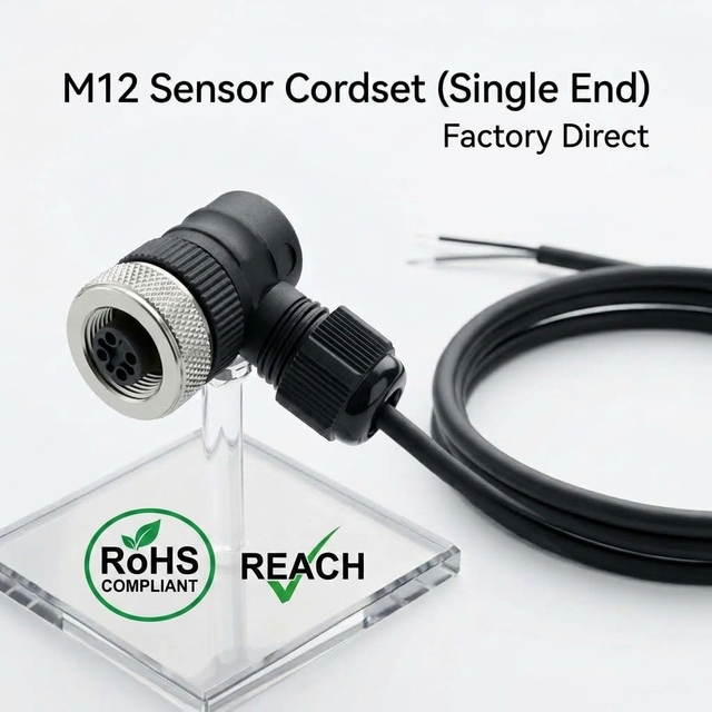 Premium Industrial M8 M12 Sensor Actuator Connector Waterproof IP67 IP68 Cordset PVC/PUR Customized Length Factory Direct Price
