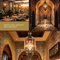 Lampe islamique sur mesure pour décoration intérieure, salle de prière, restaurant, mosquée, luminaire suspendu en verre LED
