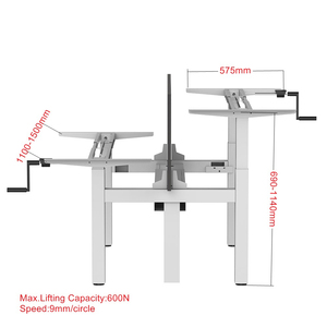Sit to <strong>Stand</strong> <strong>up</strong> Office Furniture <strong>Computer</strong> Desk Back to Back <strong>Workstation</strong> Table 4 Leg Height Adjustable Standing Desk Frame - Product Image 3