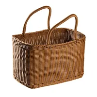Panier à provisions pour maison panier tissé décoratif panier à fleurs imitant le sac de pique-nique en rotin