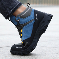 Chaussures de sécurité industrielles pour hommes, résistantes à l'abrasion, avec embout renforcé, imperméables, basses, à lacets, pour travaux de construction routière et de ponts