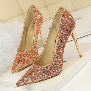 Di modo di estate sandali di perle nero basso a punta col tacco alto pantofole signore degli alti talloni - Product Image 1