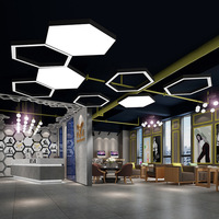 Lampes Suspendues Led Modernes Tube de Mur Led Lumière Linéaire Plafond Hexagonal Lustre Lumière