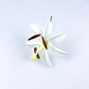 Nouvelles fleurs artificielles imprimées multicolores de 10 cm en forme de lys pour cheveux, accessoires pour femmes, fête hawaïenne - Product Image 3