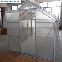 Serres de jardin commerciales en polycarbonate à structure métallique en acier de petite taille et à faible coût