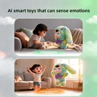 Poupée robot électronique transfrontalière AI Fruit Series de 5 pouces en peluche de polyester avec yeux LED, compagnon émotionnel pour les fêtes