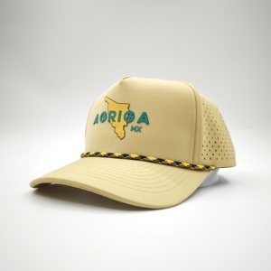 High End 5 Panel Solid Waterproof Golf <b>Cap</b> Custom Silicone Logo Low MOQ OEM Laser Perforated Polymer Patch Stitching Apparel - Product Image 5