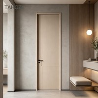 Porte à panneau mouluré, design plat, en bois, sur mesure, couleur personnalisable pour projets d'appartements et d'hôtels