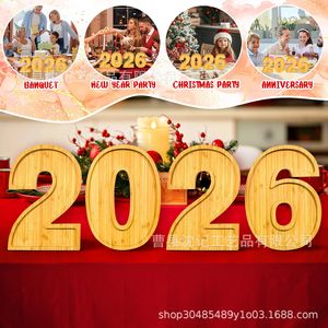 Wooden 2026 <b>Tray</b> Letter Print Serving Dish For Party <b>Snacks</b> Fruits Vegetables Cheese Residential Use - Product Image 2