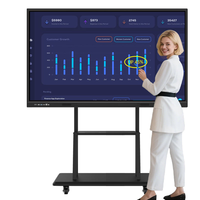 Tableau interactif de conférence tout-en-un 1080p à écran tactile infrarouge 20 points de 65 pouces avec support au sol pour affichage et signalétique en magasin de détail