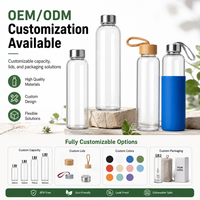 Bouteille d'eau en verre borosilicate de haute qualité sans BPA avec bouchon à vis scellé