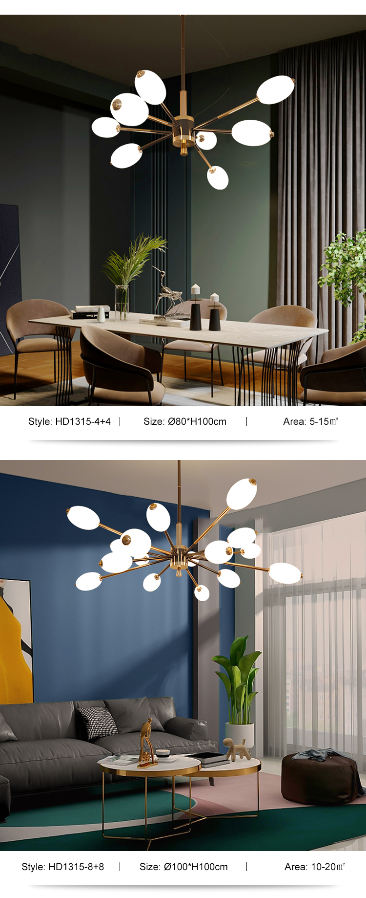 New Product Decoration Restaurant Hanging Lamp Living Room Luxury Acrylic LED Chandelier Light
