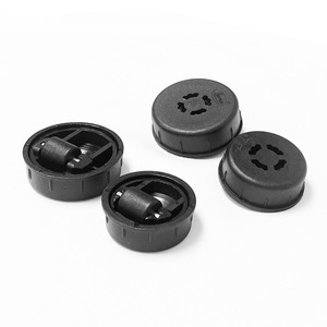 Roulettes silencieuses intégrées dissimulées, mini-roulettes pivotantes en plastique noir avec frein de blocage total pour meubles et chaises de bureau - Product Image 5