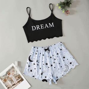 Wholesale New Star Dream Casual Satin Top Shorts for Women Plus Size Elastic Waist 2Pcs <b>Pajama</b> <b>Set</b> Sleepwear - Product Image 3