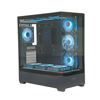 Boîtier d'ordinateur ATX noir TDB1301, boîtier de PC de jeu en verre trempé