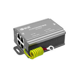 Protecteur de surtension Ethernet 10/100 Mbps 5KA RJ45 en aluminium 4 ports Full-Duplex/Half-Duplex avec fonction PoE - Product Image 1