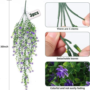 เถาวัลย์เฟิร์นเทียม พวงมาลัยแขวนตกแต่งผนังสีเขียว ทนรังสียูวี ของตกแต่งผนังสีเขียว ขายส่งจากโรงงาน - Product Image 4