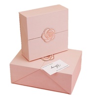Boîte cadeau avec logo personnalisé, rose rose, laminage mat, grande taille, emballage de parfum, boîte pour souvenir de rentrée scolaire