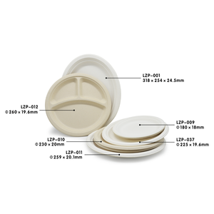 صحن باجس قابل للتحلل صديق للبيئة قابل للتحلل لحفلات الزفاف أطباق من لب قصب السكر مقاس <span class=keywords><strong>7</strong></span> بوصة - Product Image 4