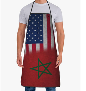 Promoción de Fábrica: Delantales de Cocina con Diseño de Corazón Marroquí y Bandera de Marruecos, Delantal Ajustable Unisex - Product Image 3