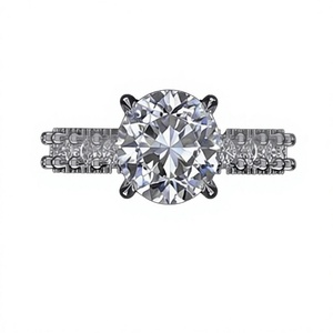 Anillo de Compromiso de Lujo con Diamante de 4 Quilates E VVS2 Cultivado en Laboratorio, Corte Brillante, Oro de 14K Certificado, para Mujer - Product Image 3