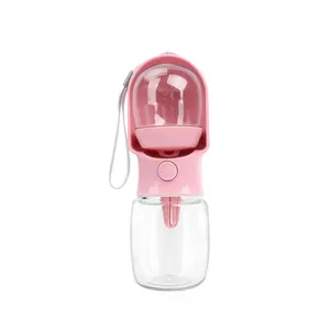 Bouteille d'eau portable pour chiens en plein air chiot animal de compagnie voyage chien bouteille d'eau potable avec bol distributeur de récipient de nourriture