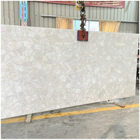 Dalle de quartz blanc pur rétroéclairée pour carrelage, comptoir, hôtel, complexe hôtelier, salle de bain, cuisine, salon
