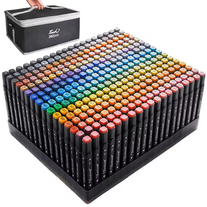 Ensemble de marqueurs double pointe aux couleurs variées, pointe huileuse, marqueurs à base d'<span class=keywords><strong>alcool</strong></span> pour le <span class=keywords><strong>dessin</strong></span> <span class=keywords><strong>manga</strong></span>, fournitures artistiques scolaires - Product Image 1