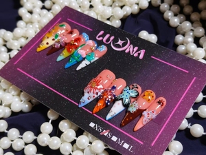 Unghie Finte di Alta Qualità Fatte a Mano, Stile Francese 3D, Unghie Lunghe, Accessori per Nail Art, Design Personalizzati Disponibili, Prezzo all'Ingrosso - Product Image 3