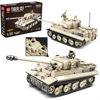 Grand char Tiger de la seconde guerre mondiale pour enfant, jouet, blocs de construction, briques à assembler, articles 100061