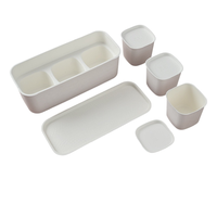 Cajas de embalaje de pulpa de caña de azúcar a presión húmeda, respetuosas con el medio ambiente, materiales reciclados de alta gama, impresión en relieve para bebidas de té, grado alimenticio