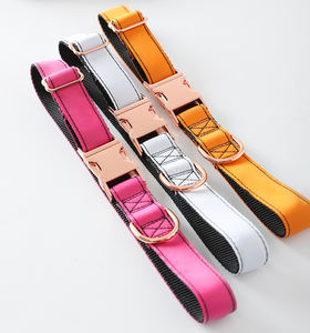 Collares de nailon impermeables para mascotas, accesorios de oro rosa, hebilla de Metal personalizada, conjunto de correa grande, <span class=keywords><strong>Collar</strong></span> de lujo para perros, venta al por mayor - Product Image 2