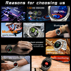 Z18 Max Smart Watch Amoled HD 1.52 pouces grand écran réponse gestuelle BT surveillance de la santé des appels Mini jeux Mode sportif multiple - Product Image 3