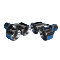 Punta de Escape Cromada Pulida de 4.5 Pulgadas, Forma de U, Acero Inoxidable, Punta de Silenciador Doble, Universal para Tubo de Escape de Automóvil, Piezas de Tuning