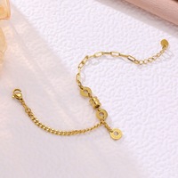 Bracelet pour femme SDELL, élégant, luxueux et sophistiqué, avec chiffres romains, porte-bonheur, en acier inoxydable, avec pompon