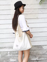 Sac de rangement en toile réutilisable en coton durable avec impression de logo personnalisé promotionnel avec longue poignée