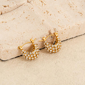 Myneck fonte di gioielli caldi 18k oro placcato in acciaio inossidabile Euramerican dolce tendenza innamorati accessori zircone Diddy Bag <span class=keywords><strong>orecchini</strong></span> - Product Image 3