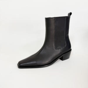 <span class=keywords><strong>Botines</strong></span> Chelsea de <span class=keywords><strong>Piel</strong></span> Auténtica de Alta Calidad, Personalizados, Estilo Coreano, Sin Cordones, Punta Cuadrada, Tacón Grueso, para <span class=keywords><strong>Mujer</strong></span> - Product Image 1