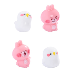 Figuras de resina de conejo rosa y pájaro blanco, decoración de escritorio de animales en miniatura, decoración del hogar, artesanía artística D2212 - Product Image 5