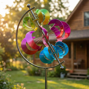 Mulini a Vento in Ferro da Esterno Più Venduti - Decorazioni Creative per Giardino e Prato, Ornamenti Eolici Blu - Product Image 5
