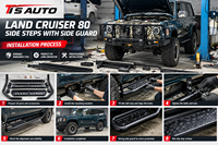 Marchepieds tout-terrain pour TOYOTA Land Cruiser 80 avec vis – Vente directe usine