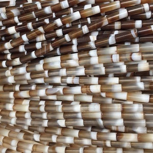 24pcs/lot Natural Stone Brown White <strong>Beads</strong> Cylindrical Stripe <strong>Agates</strong> <strong>Beads</strong> for Making DIY Jewelry Pendant Necklace Size 8x20mm - Product Image 1