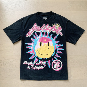 Camiseta Rep Hell Star para Hombre, Estilo <span class=keywords><strong>Vintage</strong></span>, Lavada, con Letras Impresas, Manga Corta, Alta Calidad, 100% Algodón, Ropa Urbana con Etiqueta NFC - Product Image 6