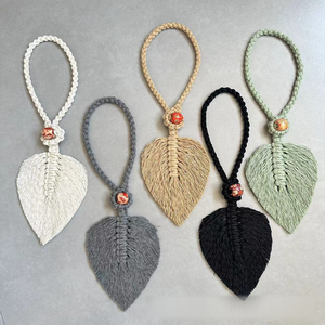 Macrame rèm cửa Tie trở lại Boho trang trí nội thất Bohemian rèm cửa handmade dây macrame lá Tie trở lại - Product Image 1