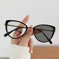 Monture de Lunettes Œil de Chat Tendance à Vendre Chaudes Léopard Rose Bloquant la Lumière Bleue Photochromique Bicolore pour Myopie
