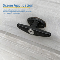 Kit de serrure de porte de garage MS1003 CUYUE avec poignée en T, à clé, multi-points, avec loquet latéral noir thermolaqué