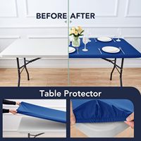 Housses de table de pique-nique d'extérieur avec élastique, protège-table pliable lavable pour fête, banquet, remise de diplôme, 30x72 pouces, bleu royal