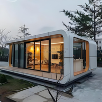Maisons de conteneur détachables de capsule modulaire préfabriquée en acier moderne de luxe à assemblage rapide de cabine Apple pour hôtel de villégiature/bureau à domicile
