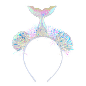 <b>Party</b> Wedding Halloween <b>Carnival</b> Christmas <b>Party</b> Supplies Accessories Colorful Glitter Mermaid Tail Kids Girls Headbands - Product Image 5